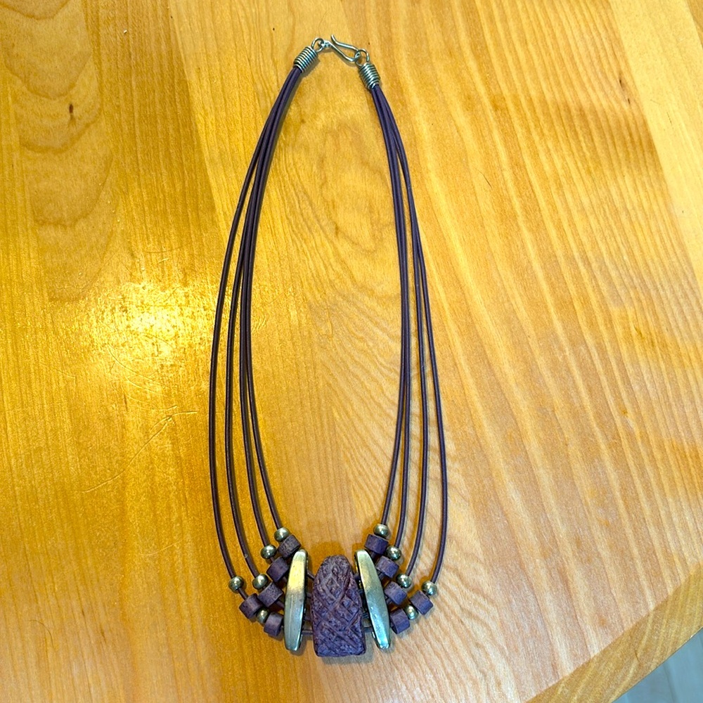 Purple and silver necklace